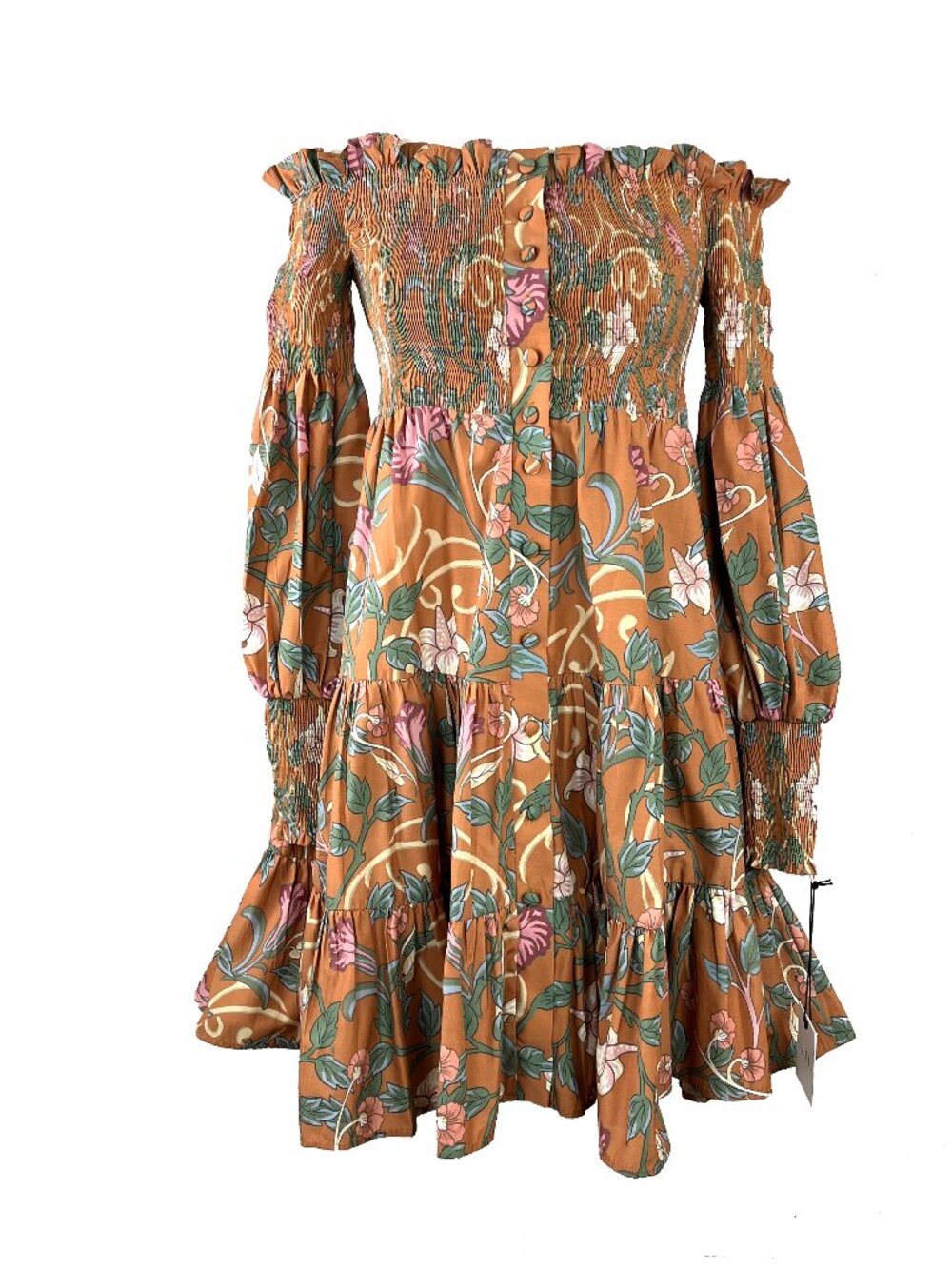Kleid For Her Marianne Mini Off Shoulder Smocked Dress Womens XS X-Small